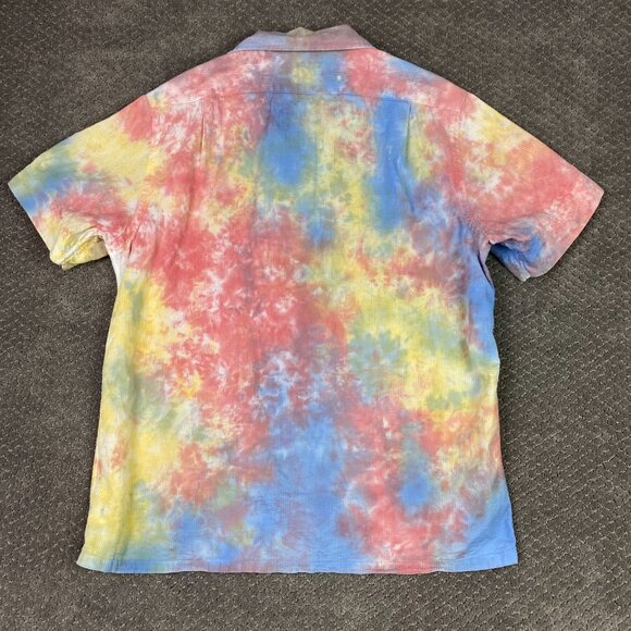Polo Ralph Lauren Shirt Men's Medium Tie Dye Seersucker Short Sleeve Button Up - Picture 3 of 7